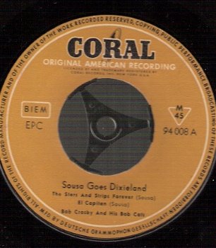 Bob Crosby and his Bob Cats - - EP Sousa goes Dixieland – Jazz topper vinyl - 1
