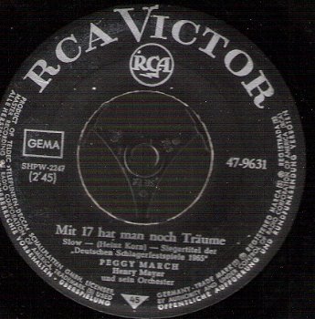 Peggy March - March Mit 17 Hat Man Noch Träume / Liebesbriefe - 1965 - vinylsingle SIXTIES - 1