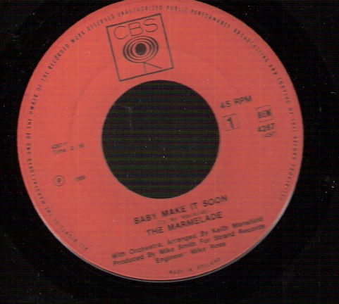 The Marmalade - Baby Make It Soon / Time Is On My Side -1969 - vinylsingle SIXTIES - nr. 1