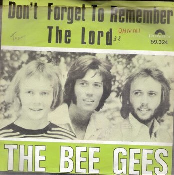 The Bee Gees -Don't Forget To Remember -The Lord -1969 - Duitse persing- voorzijde fotohoes -viny - 1