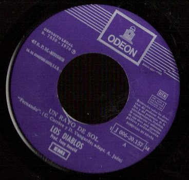 Los Diablos - Un Rayo De Sol - Una Manana- 1970 Vinylsingle SPAANS - 1