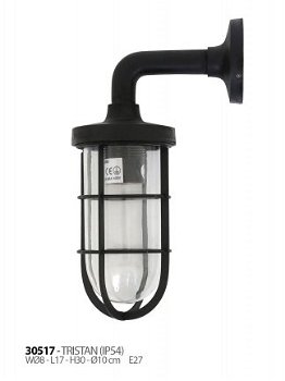 Tristan muurlamp wandlamp antiek zwart - 2