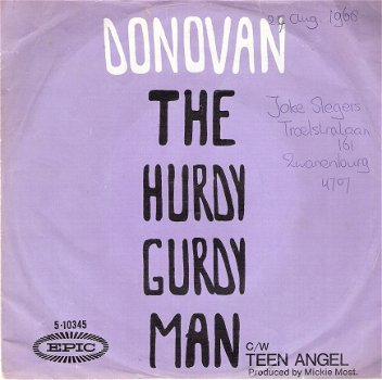 Donovan -Hurdy Gurdy Man -Teen Angel -1969 - 1