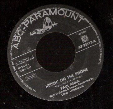 Paul Anka -Kissin' On The Phone -Cinderella -1962 - 1
