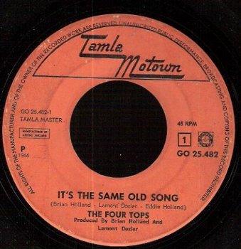 Four Tops -It's The Same Old Song -Tamla Motown 1966 - 1