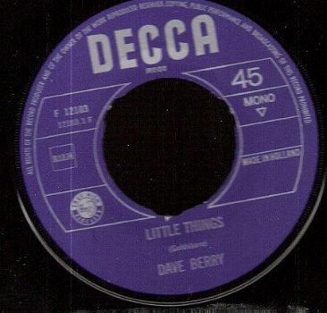 Dave Berry - Little Things - I've Got A Tiger -SIXTIES - 1