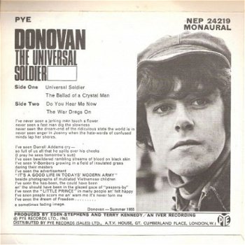 Donovan – The Universal Soldier -EP - 1965 fotohoes - 2