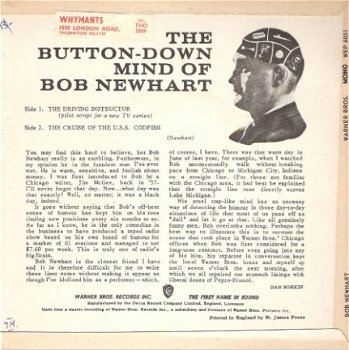 Bob Newhart – Button-down mind of... EP -Stand -Up Comedian - 2