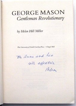 George Mason Gentleman Revolutionary HC Miller Gesigneerd - 2
