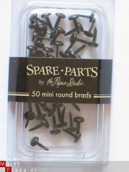 spare-parts mini round brads black - 1