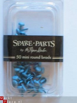 spare-parts mini round brads blue - 1