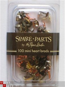 spare-parts mini hearts brads metal