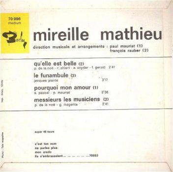 Mireille Mathieu – C’est ton nom - Fraaie EP - 2