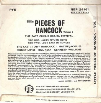 Tony Hancock - Little pieces , vol 2. -EP - UK Comic 1961 - 2