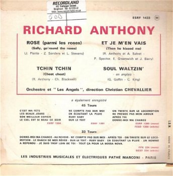 Richard Anthony – Rose - EP Hardcover fotohoes 1963 - 2
