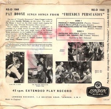 Pat Boone – Friendly Persuasion -EP -1957‏ - 2