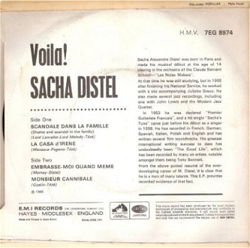 Sacha Distel – Voila! fraaie vinyl EP uit 1966 - 2