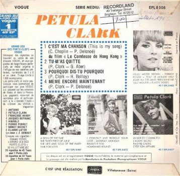 Petula Clark – C’est ma chanson - EP- 1966 (This Is My Song) - 2