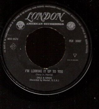 Dale & Grace - I'm Leaving It Up To You -vinyl single 1963 - 1