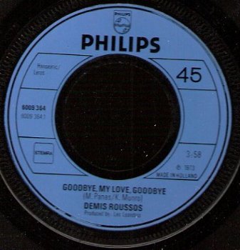 Demis Roussos - Goodbye My love Goodbye -1973 -single - 1