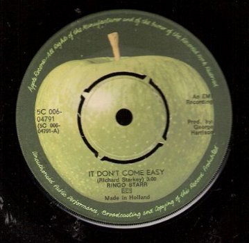 Ringo Starr - It Don't Come Easy - Early 1970 - Apple - 1971 - 1