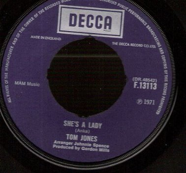 Tom Jones - She's A Lady - My Way -1971 - 1