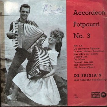 De Frisia's - EP' Accordeon Potpourri no 3' - Fono Disc - 1