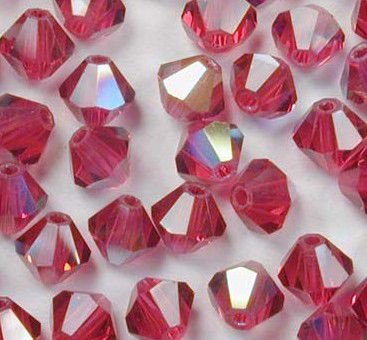 Swarovski 5301 Ruby AB 6mm 5 Stuk - 1