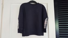 Burberry donker blauwe trui met elleboogstukken burberry ruit maat 128