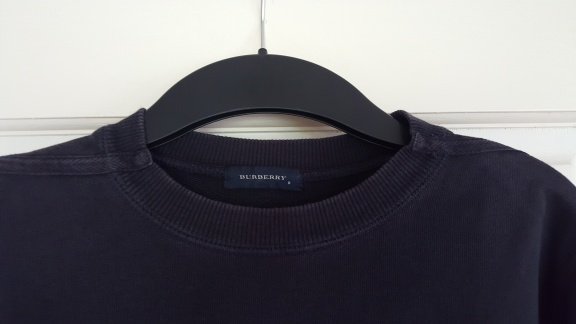 Burberry donker blauwe trui met elleboogstukken burberry ruit maat 128 - 2