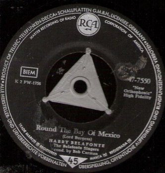 Harry Belafonte - Round The Bay Of Mexico - Fifteen -vinylsingle 50's - 1