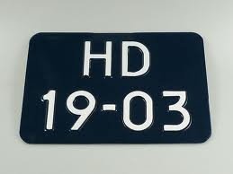 Blauwe kentekenplaten en nummerborden, nummerplaten voor oldtimers - 3
