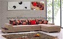 moderne sofa, stof vrije tijd zitting, L scherpe hoekbank - 3 - Thumbnail