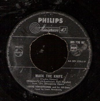 Louis Armstrong and his All Stars- Mack the Knife - minigroove vinyl single - 1