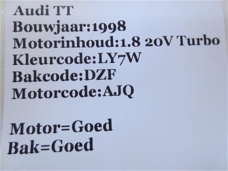 Audi TT (8n3) 1998/2006 1.8 Turbo Onderdelen en Plaatwerk - 7