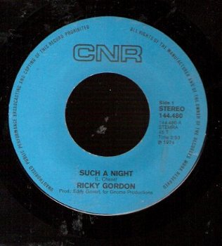 Ricky Gordon - Such A Night -Somebody Else -1974 - Nederpop - 1