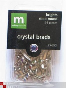 making memories crystal brads mini circle bright