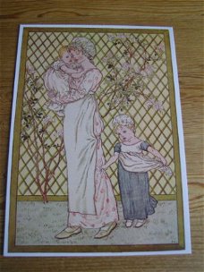 kunst kaart Kate Greenaway illustratie van A day in a childs