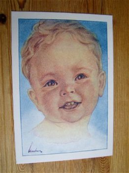 retro kaart met een afbeelding van een kinder hoofd adv 2 - 1