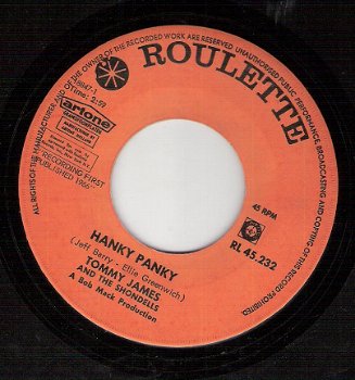 James & Shondells - Hanky Panky _ Thunderbolt - 1966 - 1