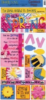 SALE! Cardstock stickervel Spring thing 15 X 33 cm Bo Bunny - 1