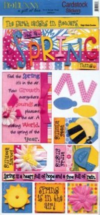 SALE! Cardstock stickervel Spring thing 15 X 33 cm Bo Bunny