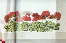 borduurpatroon 4401 gordijn met geraniums