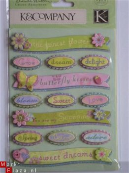 K&Company grand adhesions B.W. floral banners - 1