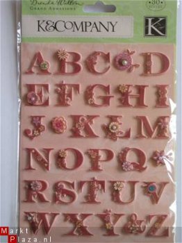 K&Company grand adhesions Brenda Walton floral alphabet - 1