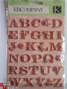 K&Company grand adhesions Brenda Walton floral alphabet