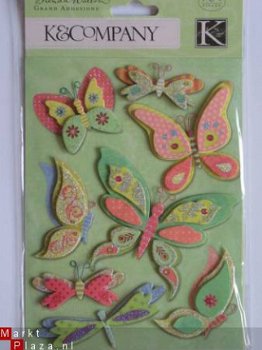 K&Company grand adhesions B. W. playful butterflies - 1