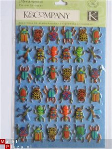 K&Company adhesive rough&tumble bugs pillow stickers