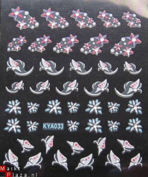 Nagel Stickers met strass erin NailArt vlinder Bloem 033 - 1