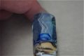 Handgemaakt blauw aquarium van glas aan suede koord NIEUW. - 4 - Thumbnail
